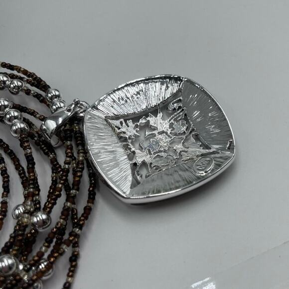 Joan Rivers Vintage Tigers Eye Bird Call Pendant 10 Strand Beaded Necklace - Picture 12 of 14